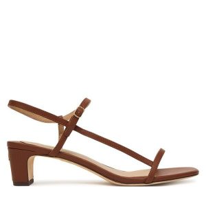 Sandały LAUREN RALPH LAUREN. Brązowe sandały Lauren Ralph Lauren, bez wzorów, bez obcasa, na płaskiej podeszwie, bez zapięcia. Za 540,99 zł.