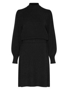 MOSS COPENHAGEN Sukienka w kolorze czarnym rozmiar: XS/S. Czarne sukienki Moss Copenhagen, na imprezę, s, bez wzorów, z wiskozy, klasyczne, bez kołnierzyka, bez ramiączek, midi. Za 161,95 zł.