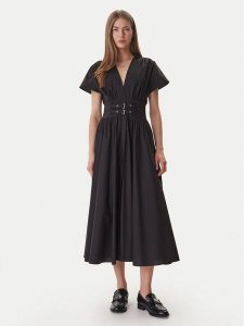 DKNY Sukienka codzienna DJ6D9194 Czarny Regular Fit. Czarne sukienki DKNY, na co dzień, xs, bez wzorów, z bawełny, bez kołnierzyka, bez ramiączek, proste. Za 511,99 zł.