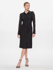 DKNY Sukienka codzienna DD3KP370 Czarny Slim Fit. Czarne kombinezony DKNY, na co dzień, bez wzorów, z syntetyku, bez kołnierzyka, bez ramiączek, proste. Za 609,99 zł.
