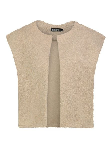 Sublevel Kamizelka w kolorze beżowym rozmiar: M/L. Brązowe kamizelki Sublevel, l, bez wzorów, bez kołnierzyka, bez ramiączek, bez kaptura. Za 126,15 zł.