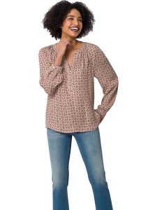 Heine Bluzka w kolorze szaroróżowym rozmiar: 38. Różowe bluzki Heine, bez wzorów, z wiskozy, bez kołnierzyka, bez ramiączek. Za 78,99 zł.