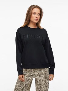 Vila Bluza w kolorze czarnym rozmiar: XL. Czarne bluzy Vila, xl, bez wzorów, bez kaptura. Za 114,17 zł.