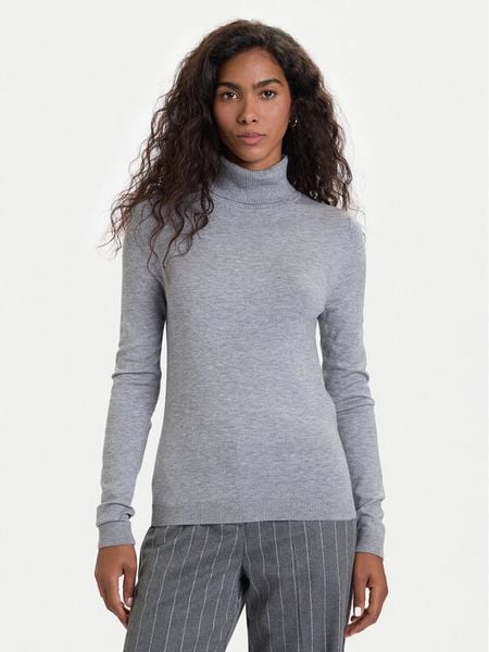 Vero Moda Golf Happiness 10300472 Szary Slim Fit. Szare golfy Vero Moda, bez wzorów, z syntetyku. Za 79,99 zł.