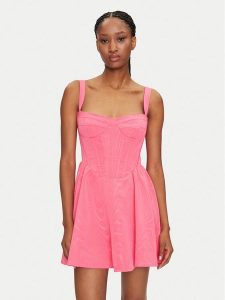 Bardot Sukienka koktajlowa Nisa Corset 59866DB Różowy Regular Fit. Czerwone kombinezony Bardot, bez wzorów, z syntetyku, wizytowe, bez kołnierzyka, bez ramiączek. Za 369,99 zł.