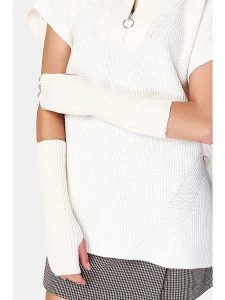 C& Jo Mitenki w kolorze kremowym rozmiar: onesize. Brązowe rękawiczki C& Jo, bez wzorów, z kaszmiru. Za 43,99 zł.