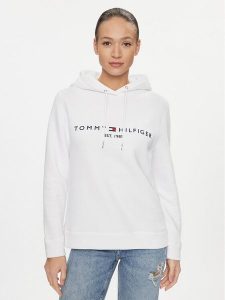 Tommy Hilfiger Bluza Heritage WW0WW31998 Biały Regular Fit. Białe bluzy TOMMY HILFIGER, xs, bez wzorów, z bawełny, bez kaptura. Za 339,99 zł.