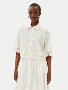 TWINSET Koszula 251TT2093 Écru Loose Fit. Koszule Twinset, bez wzorów, z bawełny, bez kołnierzyka, bez ramiączek. Za 449,99 zł.