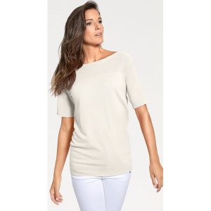 Sweter w kolorze kremowym. Białe swetry oversize marki Ashley Brooke by Heine, z dzianiny. W wyprzedaży za 173,95 zł.