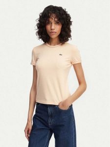Lacoste T-Shirt TF5289 Pomarańczowy jasny Regular Fit. Brązowe t-shirty Lacoste, bez wzorów, z bawełny, bez kołnierzyka, bez ramiączek. Za 287,99 zł.