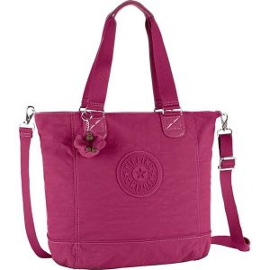 Torebka "Shopper C" w kolorze różowym - 45 x 34 x 18 cm. Czerwone shopper bag marki Kipling, w paski, z tkaniny. W wyprzedaży za 173,95 zł.