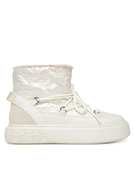 PINKO Śniegowce Yoko 19 SS0101T036 Écru. Białe buty zimowe Pinko, z materiału, bez obcasa, bez zapięcia. Za 910,99 zł.