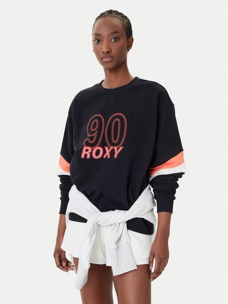 Roxy Bluza Essential Energy ERJFT04994 Czarny Regular Fit. Czarne bluzy Roxy, m, bez wzorów, z bawełny, bez kaptura. Za 299,99 zł.
