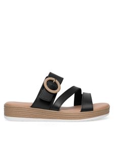 Lasocki Klapki WFA2719-2Z Czarny. Czarne klapki Lasocki, bez wzorów, ze skóry, bez obcasa. Za 59,99 zł.