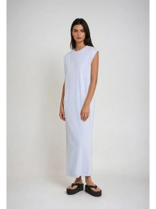 Weekday Sukienka w kolorze błękitnym rozmiar: S. Niebieskie sukienki Weekday, na co dzień, s, bez wzorów, bez kołnierzyka, bez ramiączek, maxi, proste. Za 52,42 zł.