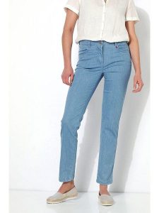 Relaxed by TONI Dżinsy - Slim fit - w kolorze błękitnym rozmiar: W48. Niebieskie jeansy Relaxed by TONI, bez wzorów, z podwyższonym stanem. Za 113,90 zł.
