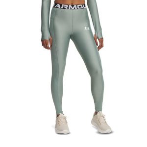 Legginsy damskie Under Armour HeatGear Rib. Zielone legginsy Under Armour, bez wzorów. Za 119,99 zł.