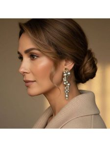 Otazu Pozłacane kolczyki-wkrętki z perełkami Swarovski rozmiar: onesize. Szare kolczyki Otazu, z perłą, pozłacane. Za 173,99 zł.