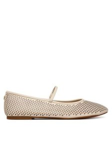LAUREN RALPH LAUREN Baleriny Jayna 802P04176004 Biały. Białe balerinki Lauren Ralph Lauren, bez wzorów, ze skóry, bez obcasa, bez zapięcia. Za 413,99 zł.