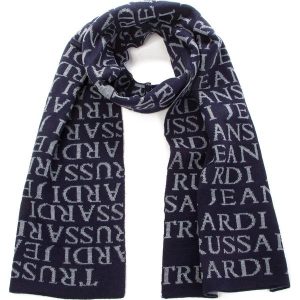 Szal TRUSSARDI JEANS - Scarf Logo Mixed 57Z00101 U611. Niebieskie szaliki marki Trussardi Jeans, z jeansu. Za 209,00 zł.