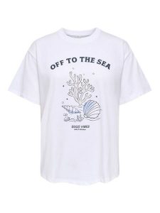 ONLY T-Shirt Celine 15374989 Biały Regular Fit. Białe t-shirty ONLY, l, bez wzorów, z bawełny, bez kołnierzyka, bez ramiączek. Za 69,99 zł.