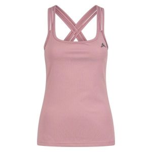 Damski tank top Euro-Star Adriana. Czerwone topy EURO-STAR, bez wzorów, eleganckie, bez kołnierzyka, bez ramiączek. Za 175,50 zł.