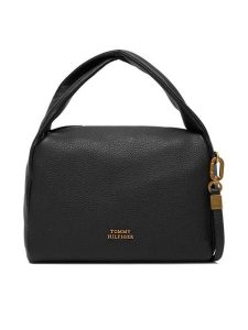Tommy Hilfiger Torebka City Leather Mini Bag AW0AW18150 Czarny. Czarne torebki klasyczne TOMMY HILFIGER, bez wzorów, ze skóry, bez dodatków. Za 699,99 zł.