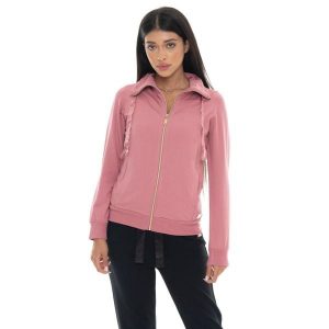 Bluza zimowa Leone 1947 Chic Tones Damen ze Stehkragen und Reißverschluss. Czerwone bluzy LEONE 1947 APPAREL, na zimę, bez wzorów, bez kaptura. Za 206,29 zł.