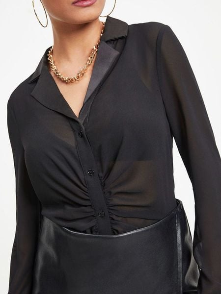 Milan Kiss Bluzka w kolorze czarnym rozmiar: S. Czarne bluzki Milan Kiss, s, bez wzorów, bez kołnierzyka, bez ramiączek. Za 130,99 zł.