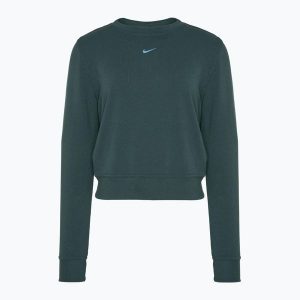 Bluza damska Nike Dri-FIT One Crew Neck French Terry. Zielone bluzy Nike, bez wzorów, bez kaptura. Za 219,99 zł.