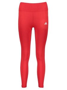 Adidas Legginsy sportowe "Aeroready" w kolorze czerwonym rozmiar: XS. Czerwone legginsy ADIDAS, xs, bez wzorów, outdoorowe. Za 87,40 zł.