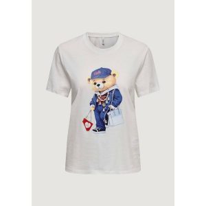 Koszulka crop top Kobieta ONLY Onlmaeve Life S/S Reg Tee Cs Jrs. Białe topy ONLY, s, bez wzorów, z bawełny, bez kołnierzyka, bez ramiączek. Za 154,20 zł.