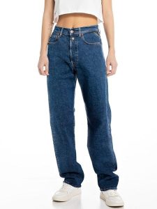 Replay Dżinsy - Straight fit - w kolorze niebieskim rozmiar: W29/L32. Niebieskie jeansy Replay, z aplikacjami, ze skóry, z podwyższonym stanem. Za 346,95 zł.