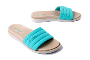 INBLU SF-03 094 lazurowy, klapki damskie. Zielone klapki Inblu, bez wzorów, z materiału, bez obcasa. Za 58,79 zł.
