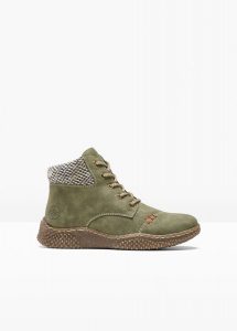 Wysokie sneakersy Rieker. Zielone buty sportowe bonprix, bez wzorów, bez zapięcia. Za 269,99 zł.