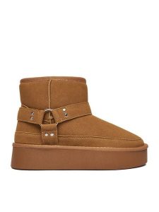 JENNY Śniegowce CEO-HY67011-1 Brązowy. Brązowe buty zimowe Jenny, z materiału, bez obcasa, bez zapięcia. Za 179,99 zł.