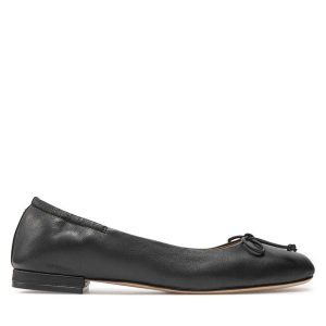 Baleriny BOSS. Czarne balerinki Boss, bez wzorów, bez obcasa, bez zapięcia. Za 435,99 zł.