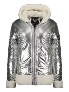 Geographical Norway Kurtka zimowa "Babylouno" w kolorze srebrnym rozmiar: M. Szare kurtki Geographical Norway, na zimę, m, z aplikacjami, z puchu, bez kaptura. Za 258,52 zł.