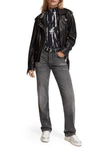 Scotch & Soda Dżinsy - Regular fit - w kolorze antracytowym rozmiar: W29/L32. Czarne jeansy Scotch & Soda, z aplikacjami, ze skóry, z podwyższonym stanem. Za 378,63 zł.