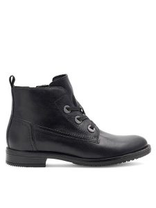 Lasocki Trzewiki WI23-DALIA3-07 Czarny. Czarne botki Lasocki, bez wzorów, ze skóry, bez obcasa, na płaskiej podeszwie, bez zapięcia. Za 249,99 zł.