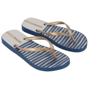 Japonki Ipanema Classic Happy Xii Fem 83582 AW916 złoty. Żółte klapki bez wzorów, z materiału, bez obcasa. Za 130,93 zł.