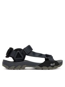 Jack Wolfskin Sandały Ridge A65590 Czarny. Czarne buty trekkingowe Jack Wolfskin, bez wzorów, z materiału, bez obcasa, bez zapięcia. Za 379,99 zł.