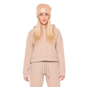 Bluza miękki z kaptur na co dzień na siłownię. Brązowe bluzy LEONE 1947 APPAREL, bez wzorów, z bawełny, bez kaptura. W wyprzedaży za 151,56 zł.