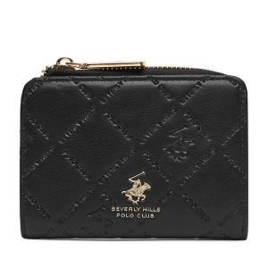 Portfel Beverly Hills Polo Club. Czarne portfele Beverly Hills Polo Club, bez wzorów. Za 69,99 zł.
