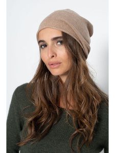 Perfect Cashmere Kaszmirowa czapka "Lauren" w kolorze beżowym rozmiar: onesize. Brązowe czapki Perfect Cashmere, bez wzorów, z kaszmiru. Za 146,45 zł.