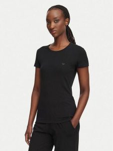 Emporio Armani Underwear T-Shirt EW002904 AF25589 UC001 Czarny Regular Fit. Czarne t-shirty Emporio Armani Underwear, xl, bez wzorów, z bawełny, bez kołnierzyka, bez ramiączek. Za 244,99 zł.
