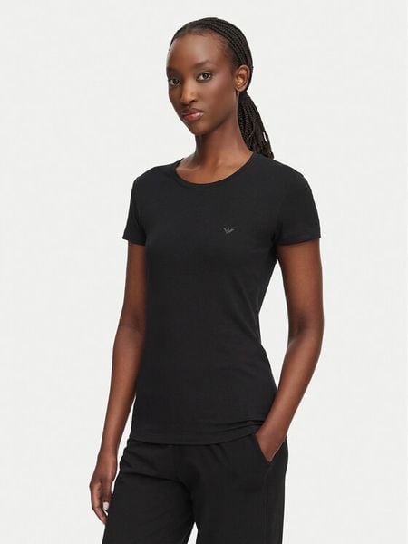 Emporio Armani Underwear T-Shirt EW002904 AF25589 UC001 Czarny Regular Fit. Czarne t-shirty Emporio Armani Underwear, xl, bez wzorów, z bawełny, bez kołnierzyka, bez ramiączek. Za 244,99 zł.