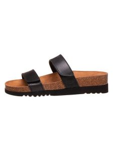 Scholl Skórzane klapki "Lusaka" w kolorze brązowym rozmiar: 42. Brązowe klapki Scholl, bez wzorów, z otwartym noskiem, bez obcasa. Za 155,45 zł.