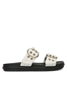 EMU Australia Klapki Bondi Buckle 2.0 W13306 Biały. Białe klapki EMU Australia, bez wzorów, ze skóry, bez obcasa. Za 469,99 zł.