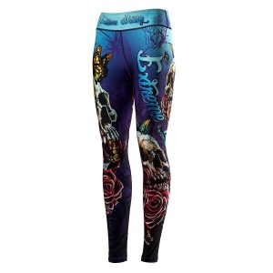 Legginsy sportowe damskie EXTREME HOBBY SKULL 2. Niebieskie legginsy EXTREME HOBBY, bez wzorów, z elastanu. Za 229,00 zł.